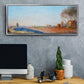 The Plain of Colombes, White Frost, 1873 - Floater Framed Canvas Print
