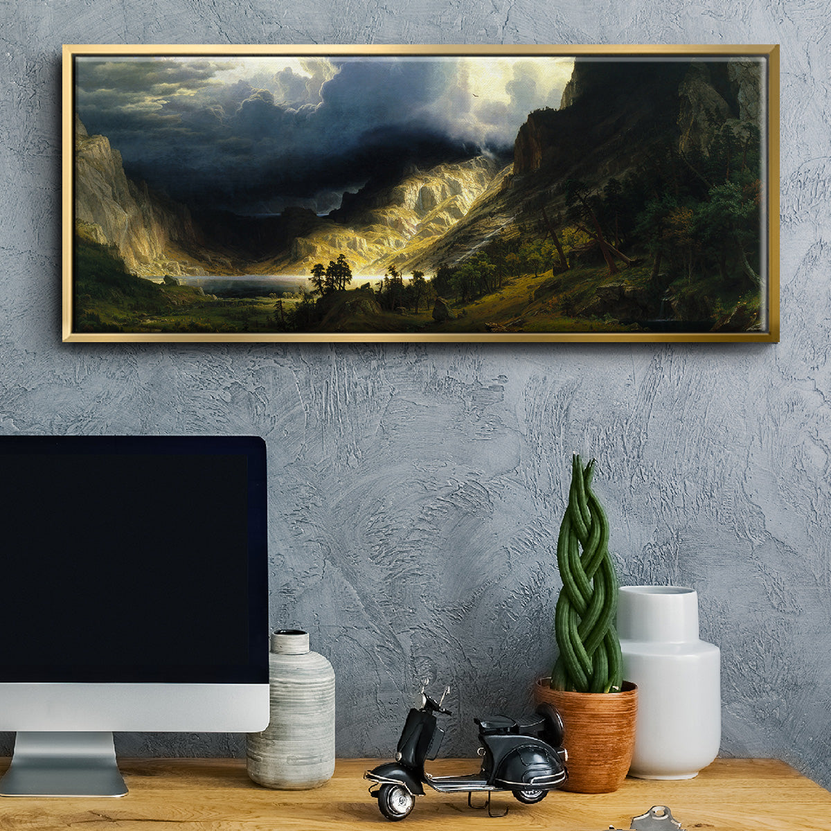 A Storm in the Rocky Mountains - Floater Framed Canvas Print