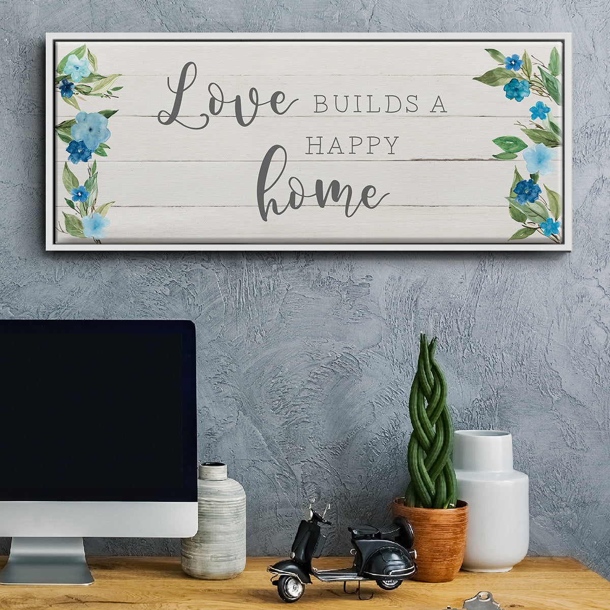 Love Builds - Floater Framed Canvas Print