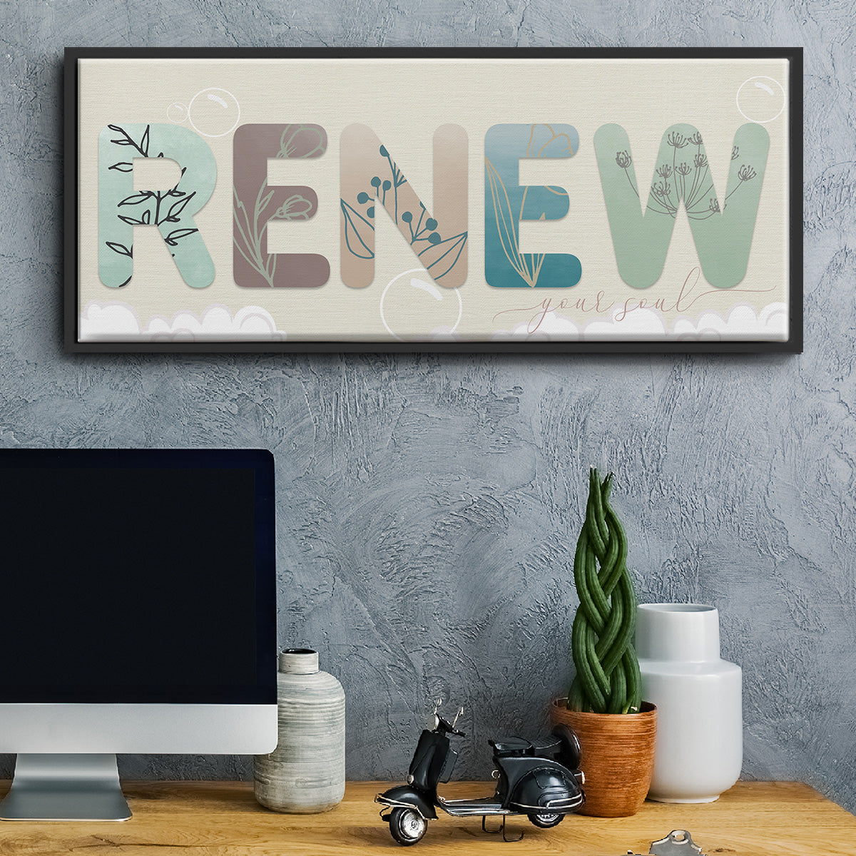 Renew Your Soul - Floater Framed Canvas Print