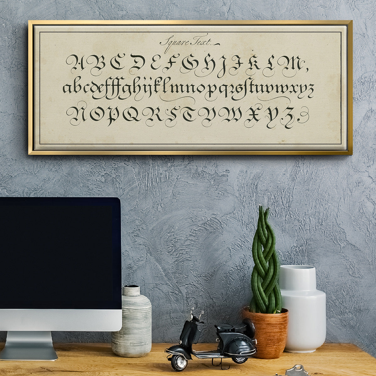 Manuscript Sampler III - Floater Framed Canvas Print