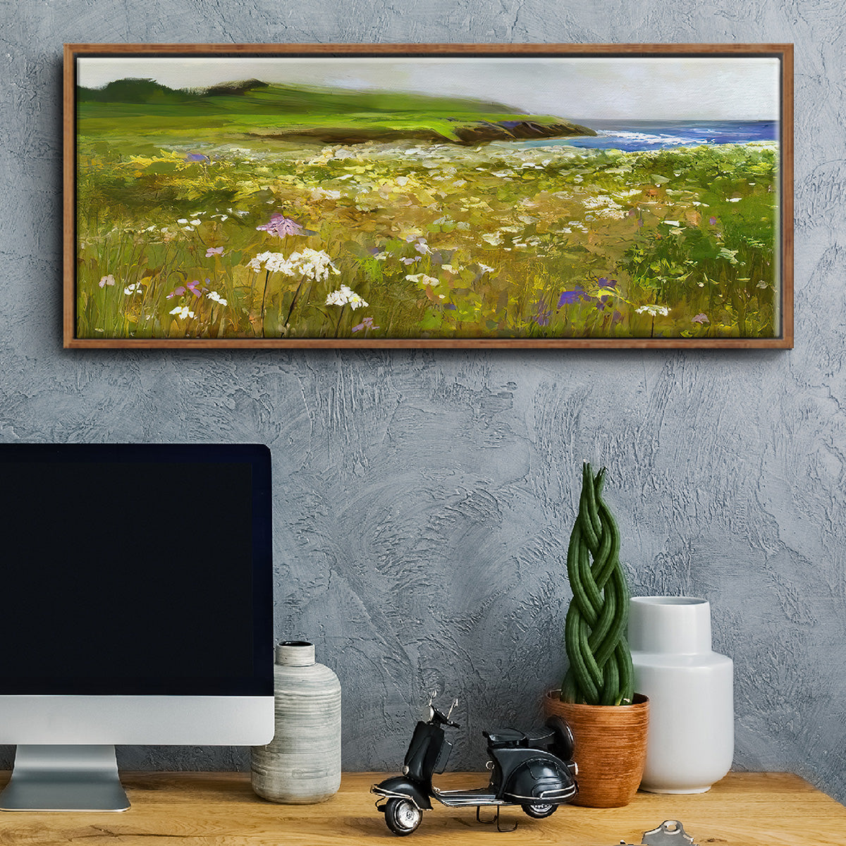Montara Bluffs - Floater Framed Canvas Print
