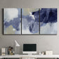 Three-panel canvas wall art featuring abstract sky break composition, displayed above a desk in a home office.