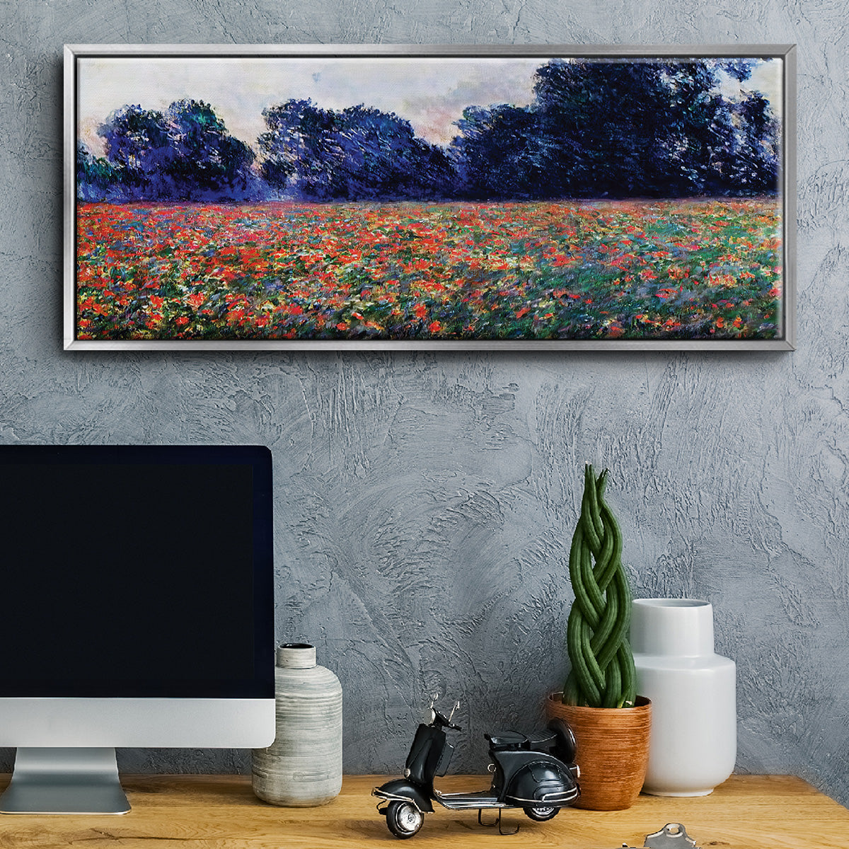 Poppies at Giverny, 1887 - Floater Framed Canvas Print