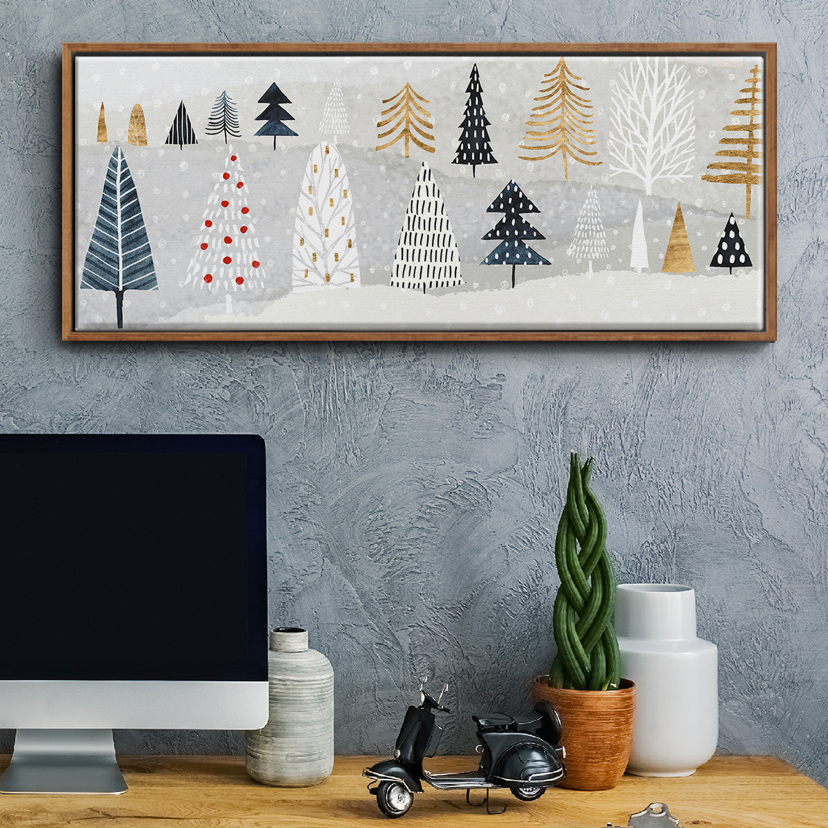 Christmas Chalet Collection D - Floater Framed Canvas Print