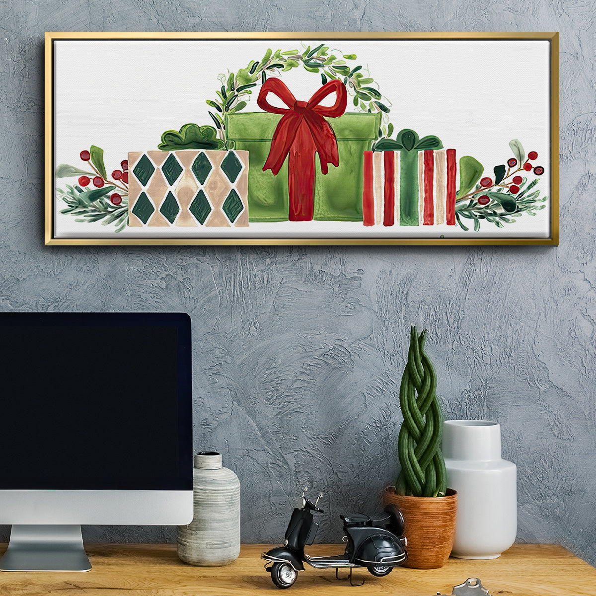 Woodland Holiday Collection D - Floater Framed Canvas Print