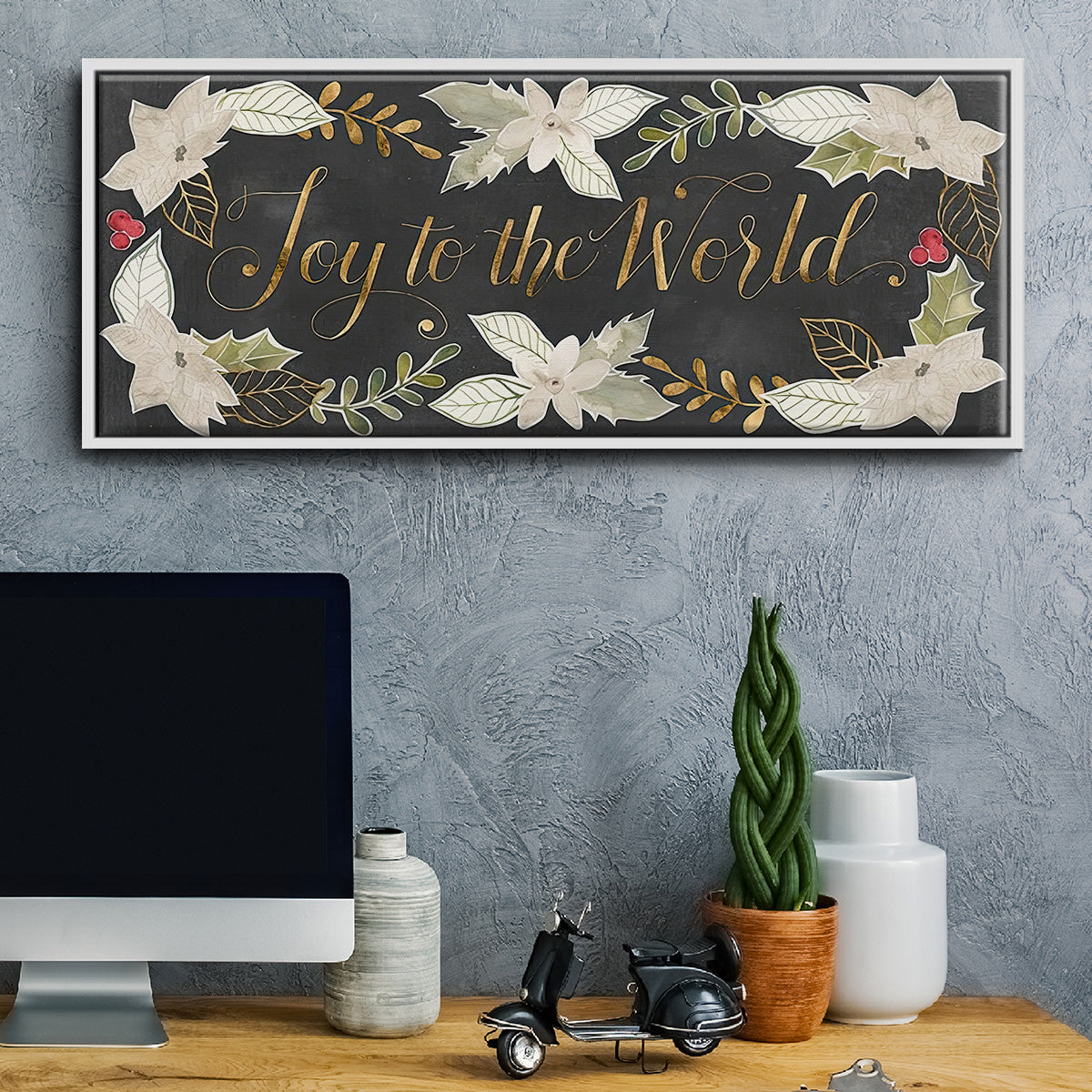 Gilded Christmas Collection D - Floater Framed Canvas Print