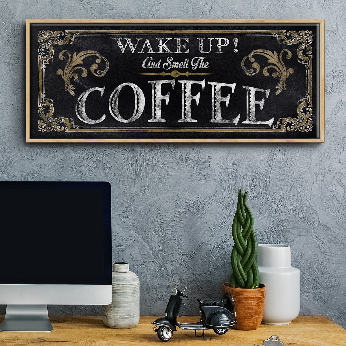 Wake Up! - Floater Framed Canvas Print