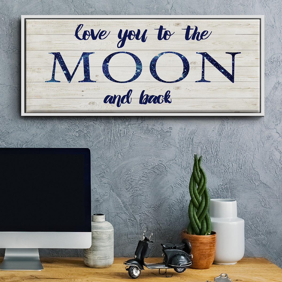 Moon and Back - Floater Framed Canvas Print