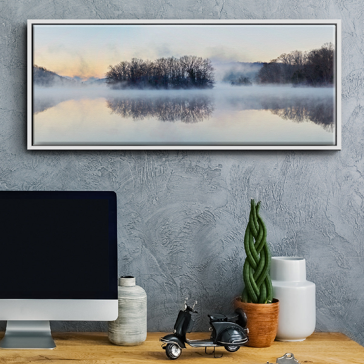 Scene on the Water VIII - Floater Framed Canvas Print