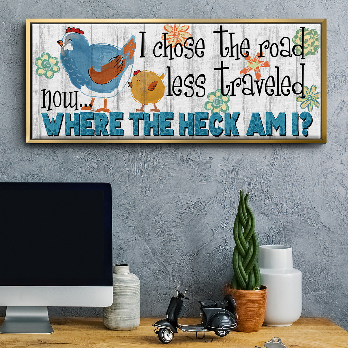 The Road Less - Floater Framed Canvas Print