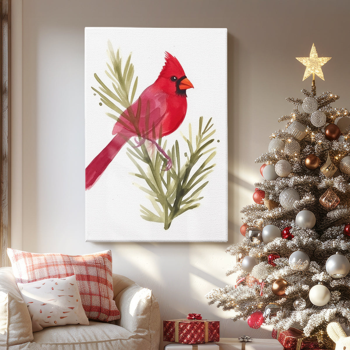 Crimson Dawn Whisper - Canvas Art Print