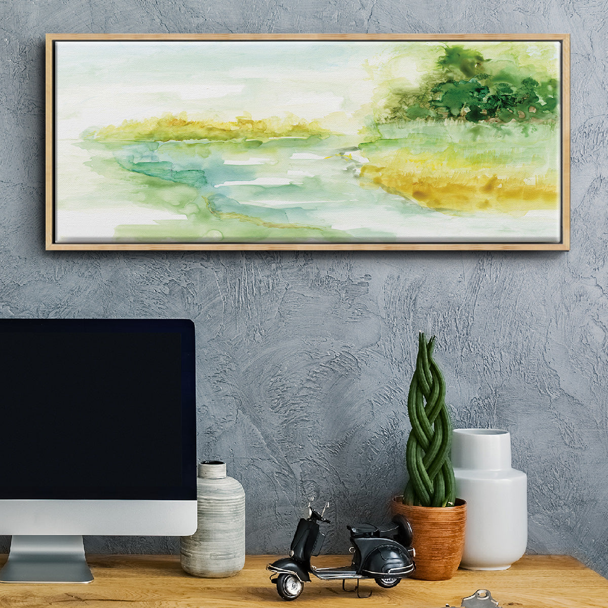 Dreamy Inlet - Floater Framed Canvas Print