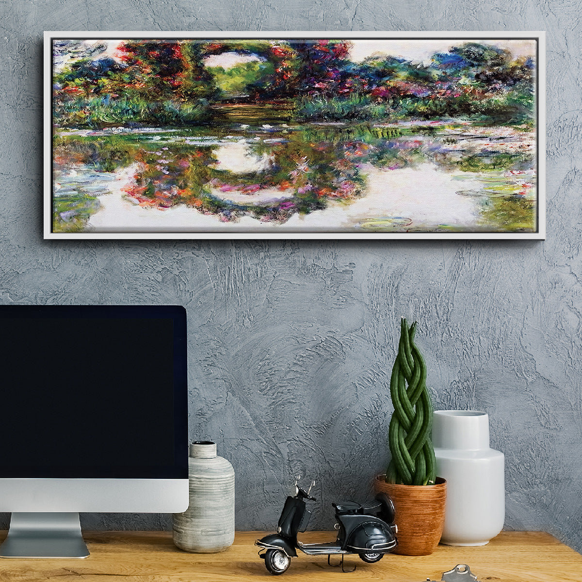 Rose Flowered Arches at Giverny, 1913 - Floater Framed Canvas Print