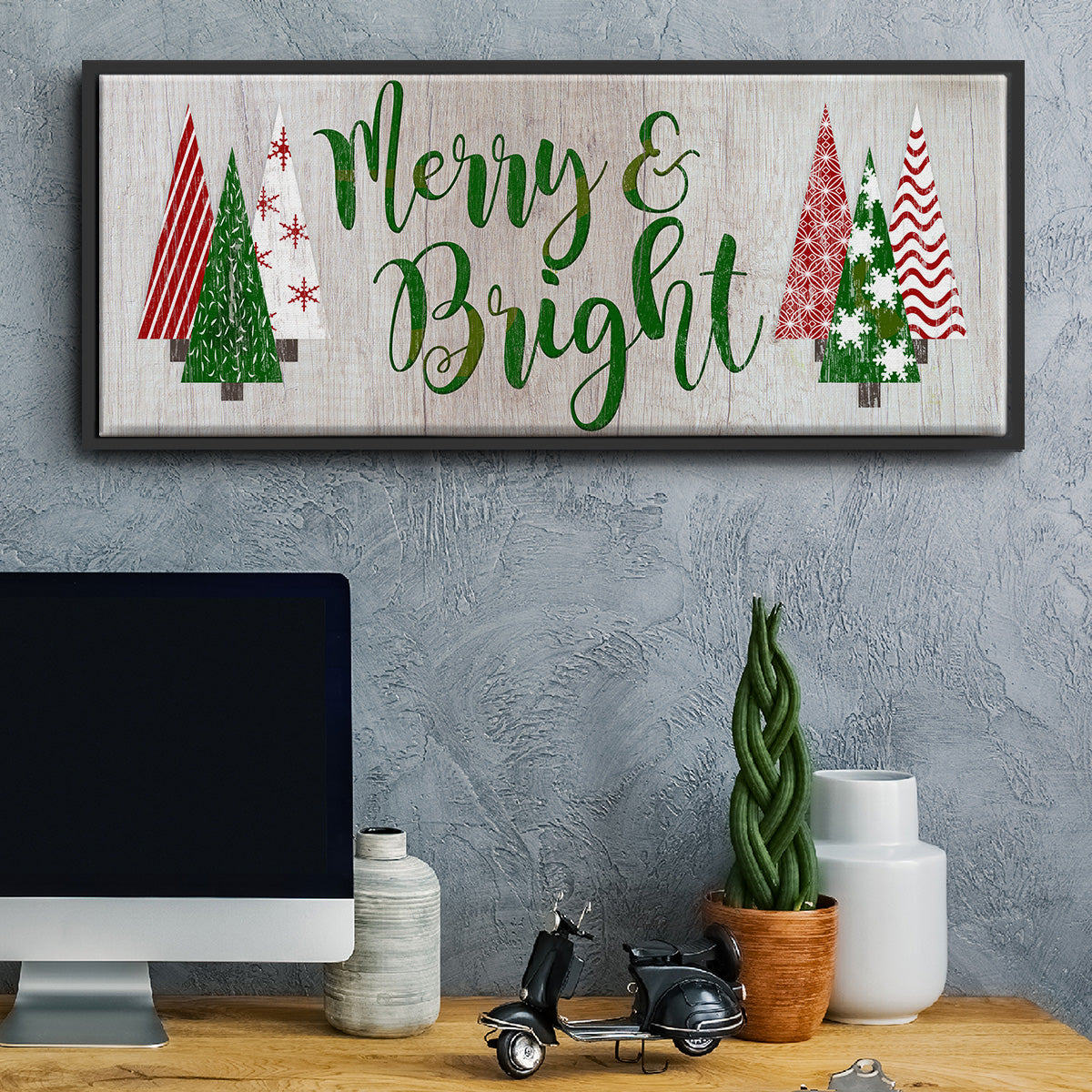 Merry & Bright - Floater Framed Canvas Print