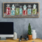 Navidad Blocks - Floater Framed Canvas Print