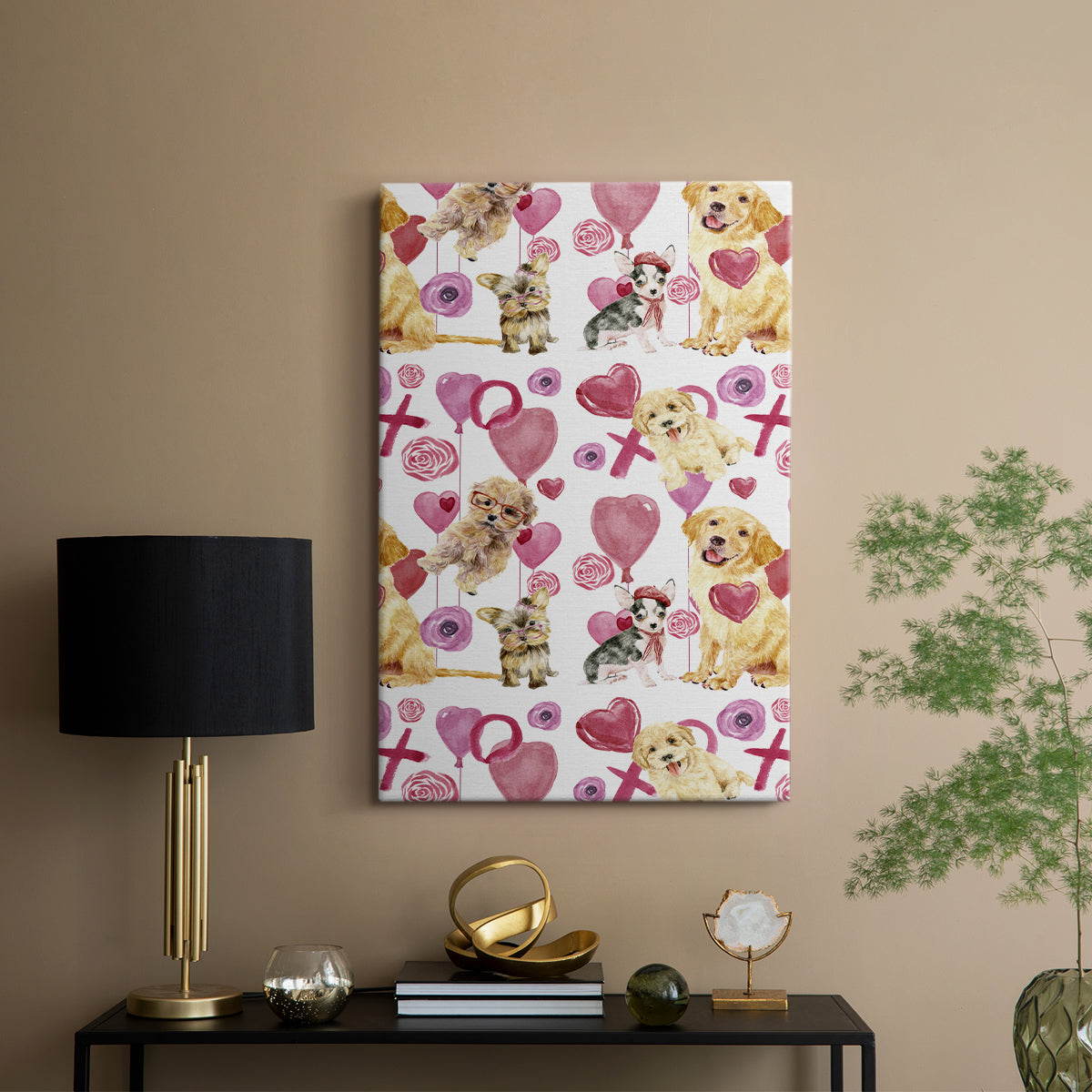 Puppy Valentine Collection E - Canvas Art Print
