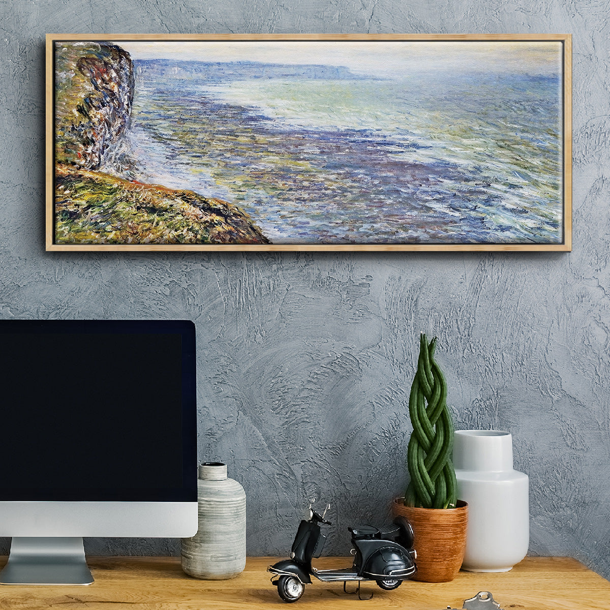 Seascape Near Fecamp, 1881 - Floater Framed Canvas Print