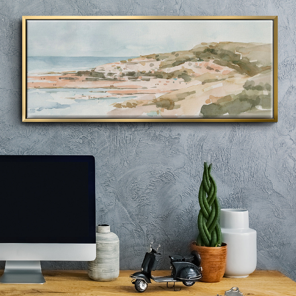 Neutral Seaside II - Floater Framed Canvas Print