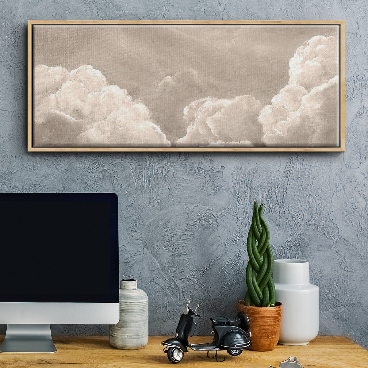 Painted Clouds II - Floater Framed Canvas Print
