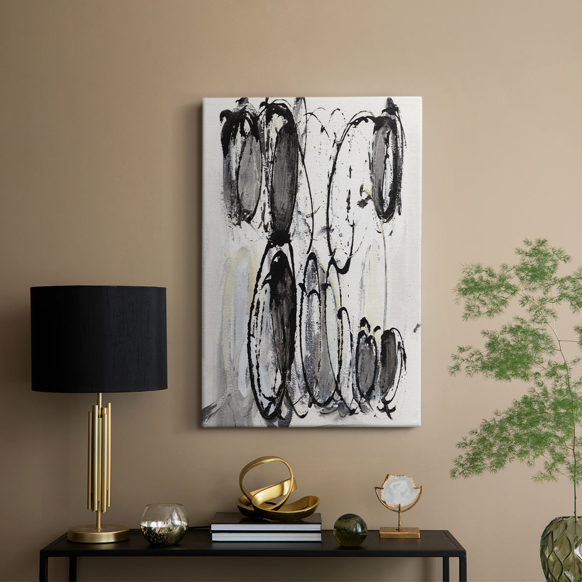 Grey Scribbles II - Canvas Art Print