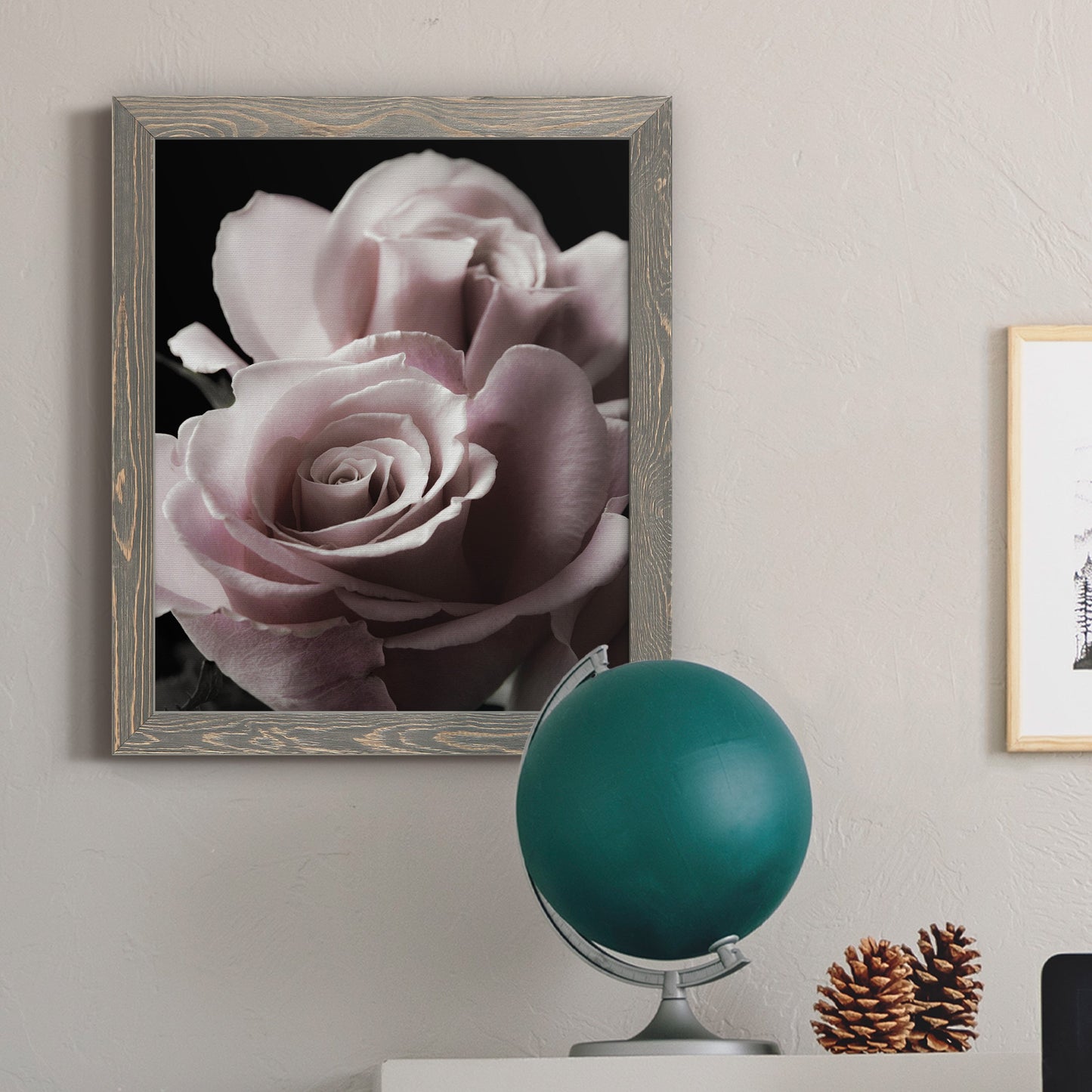 Rose Noir II - Premium Canvas Framed in Barnwood - Ready to Hang