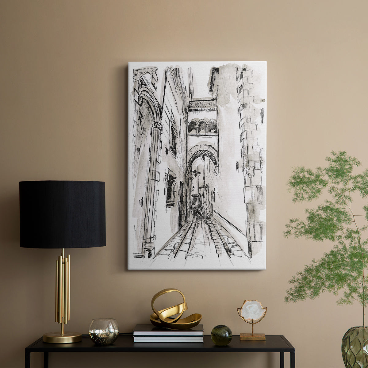 Europe Street Sketches II - Canvas Art Print