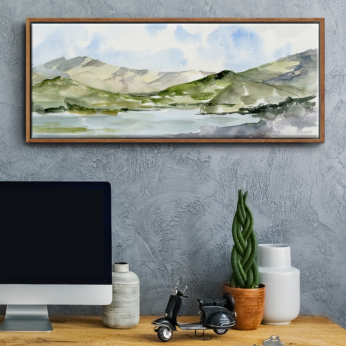 Serene Mountains I - Floater Framed Canvas Print