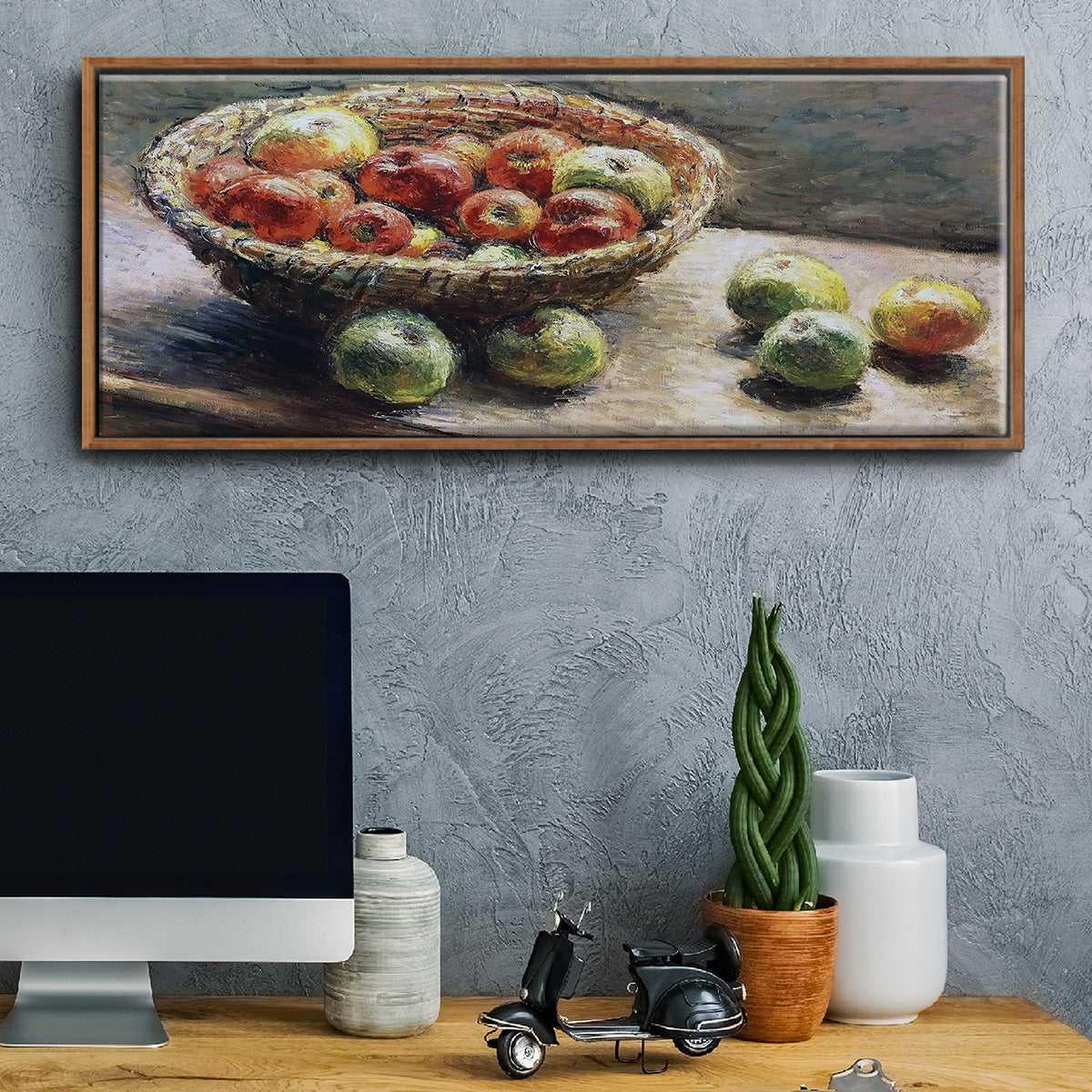 The Plate with Apples, 1880 - Floater Framed Canvas Print