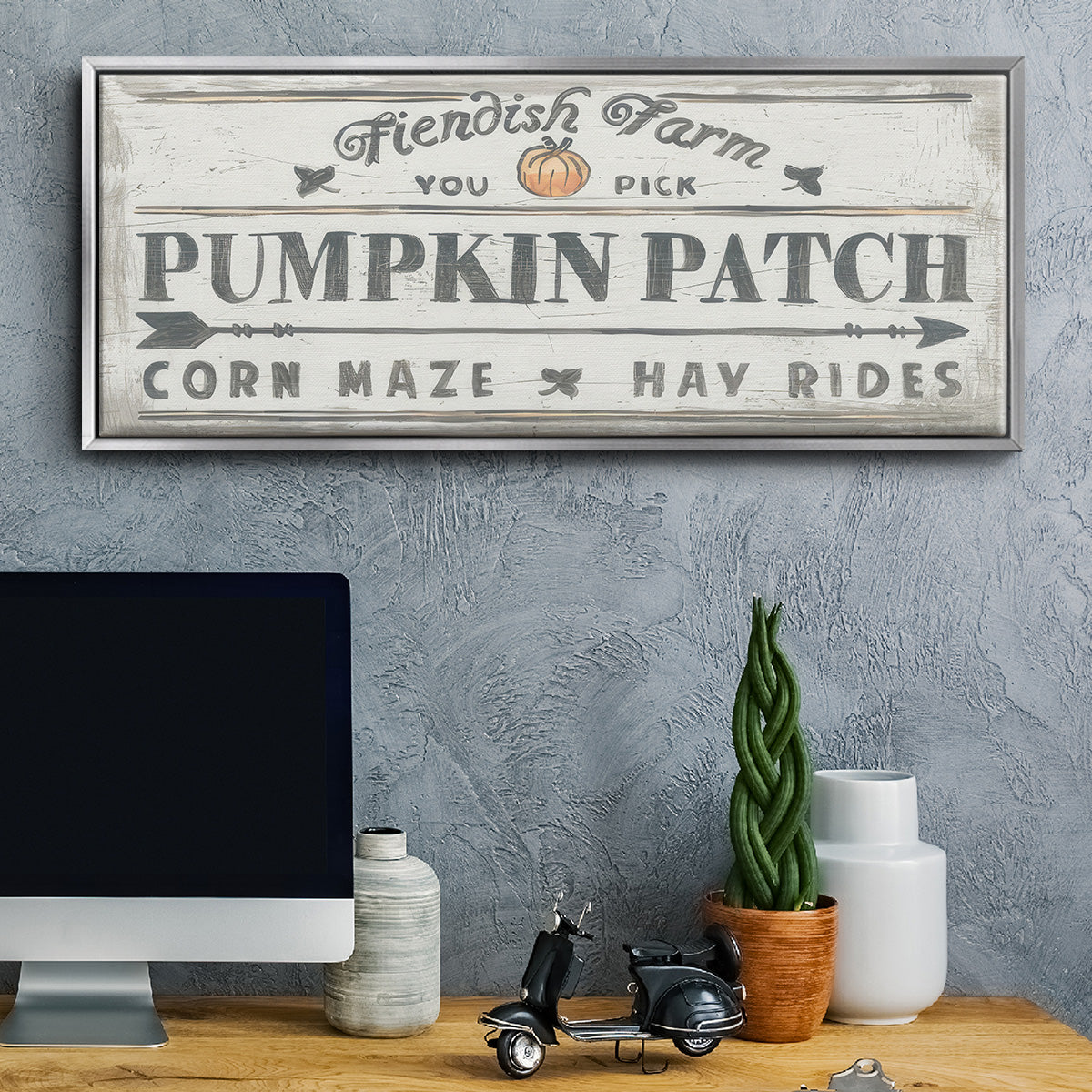 Pumpkin Patch II - Floater Framed Canvas Print
