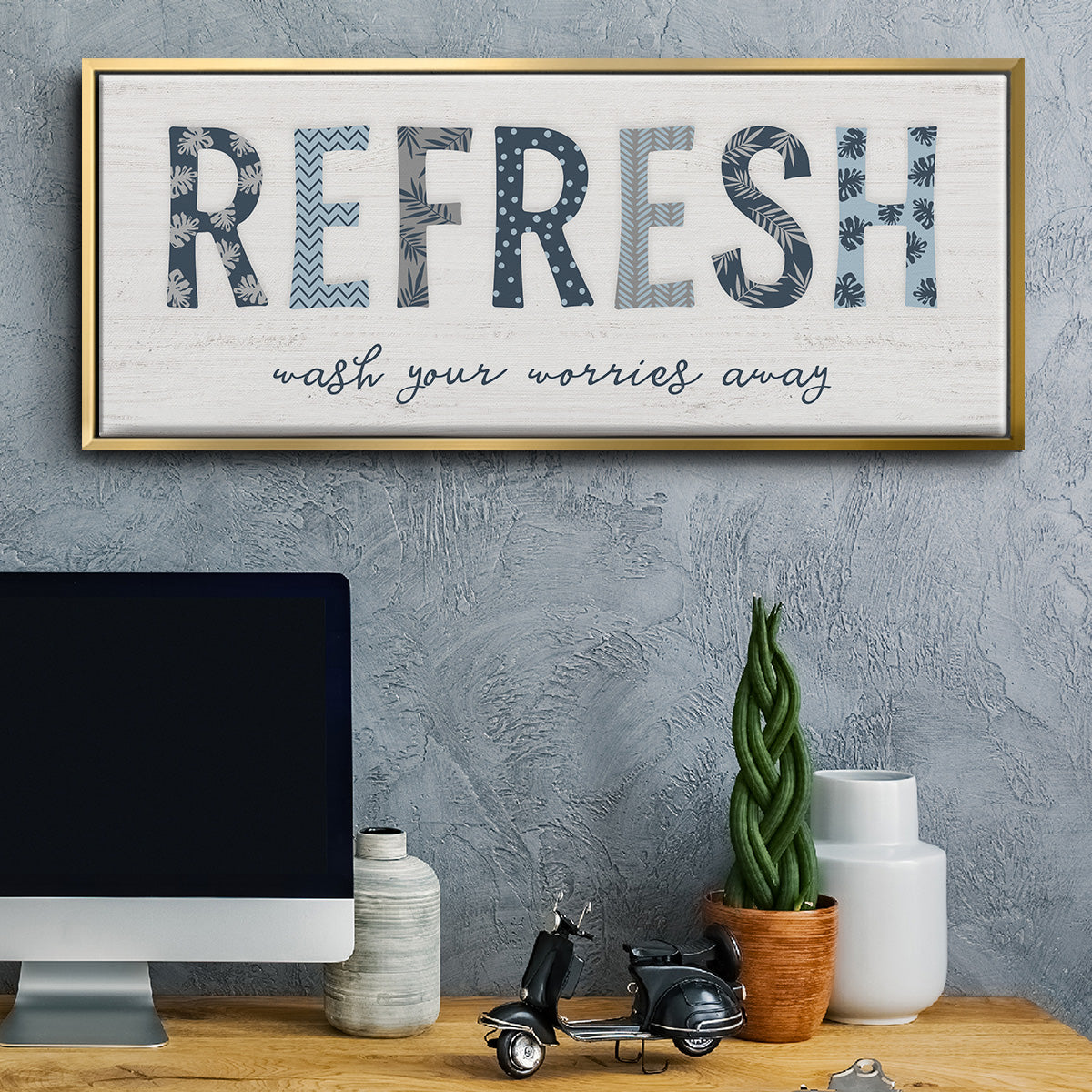 Refresh - Floater Framed Canvas Print