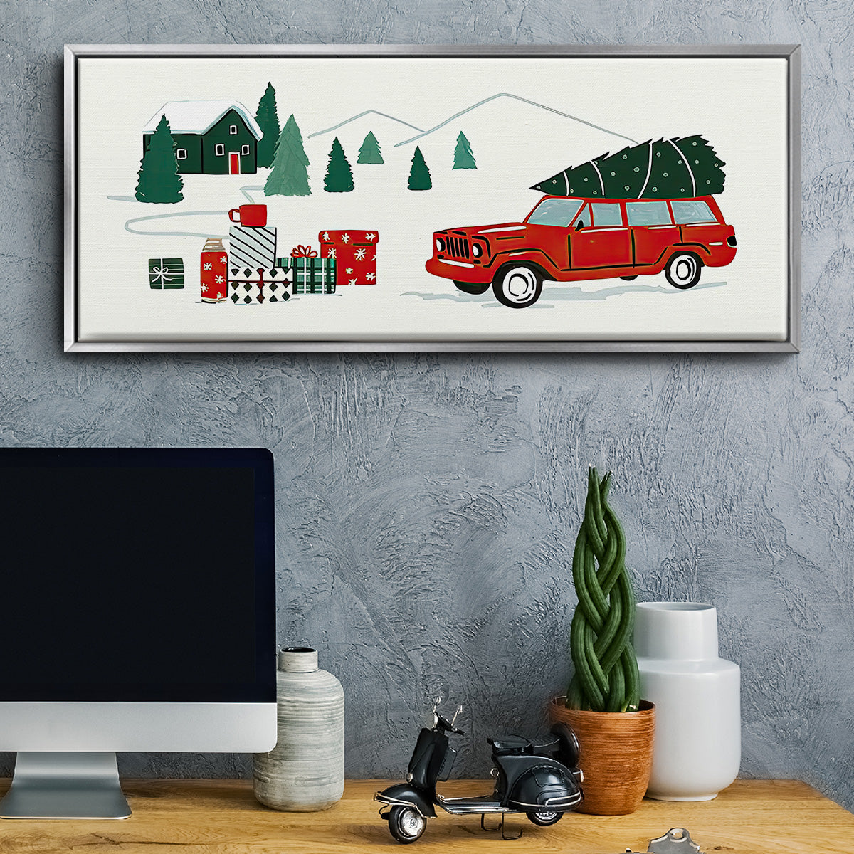Going to Grandmas Collection D - Floater Framed Canvas Print