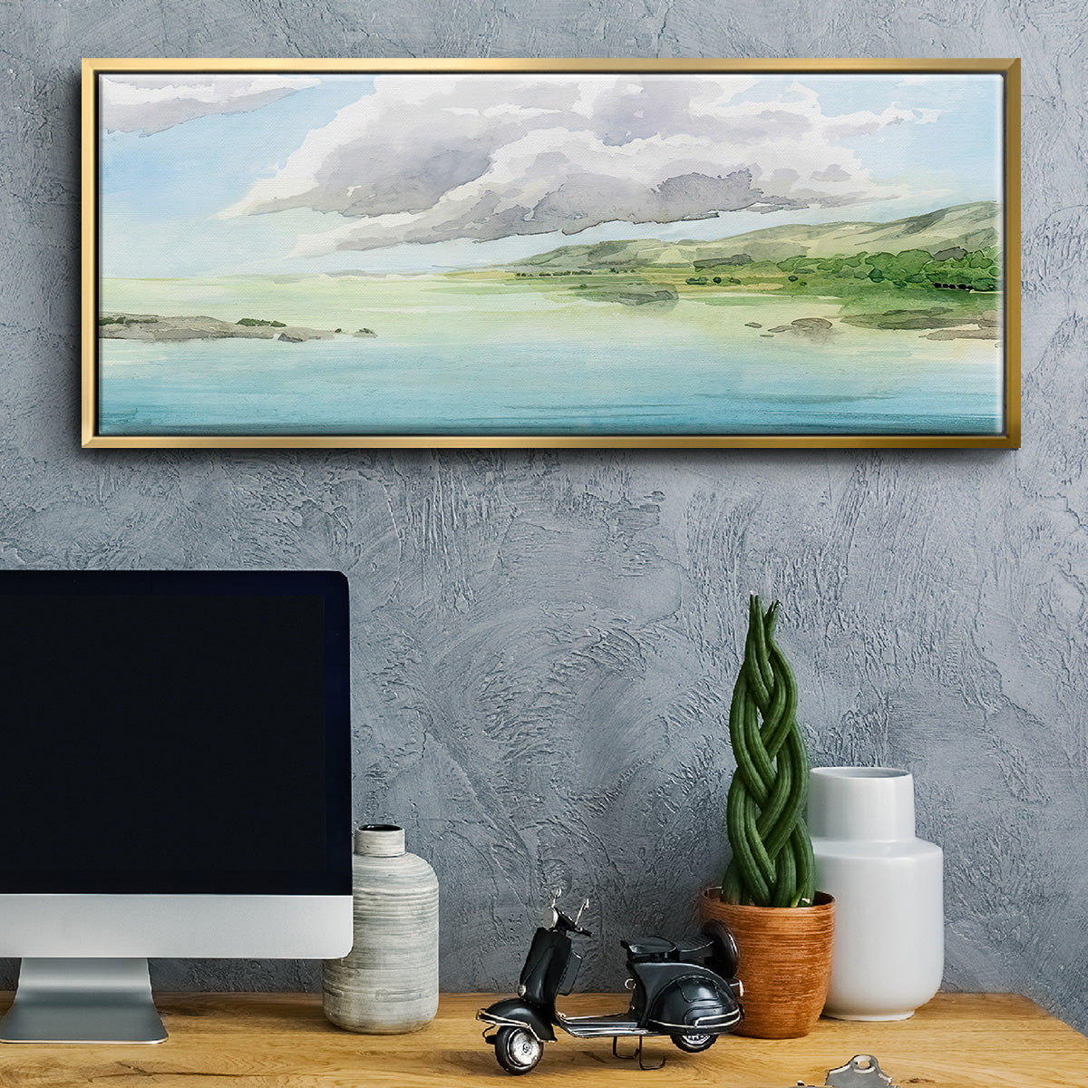 Clear Lagoon I - Floater Framed Canvas Print