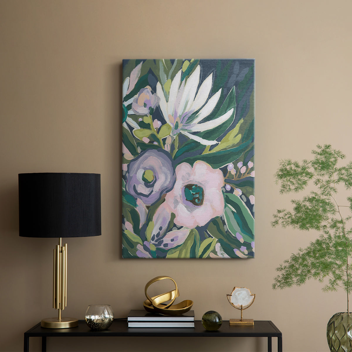 Purple Jungle Garden II - Canvas Art Print