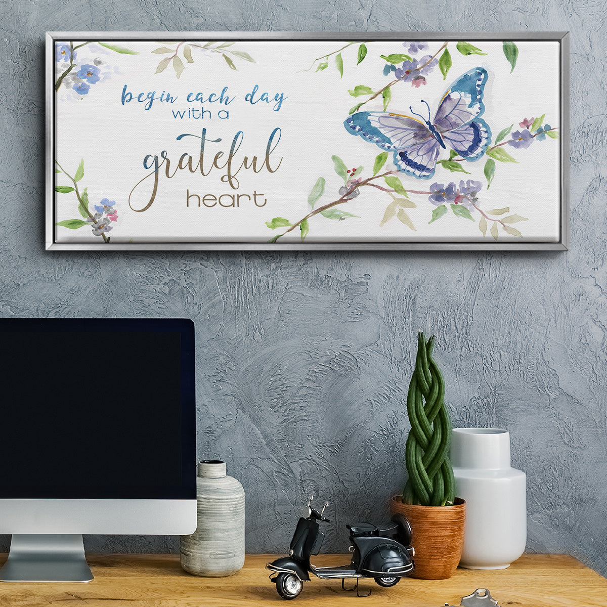 Begin Each Day - Floater Framed Canvas Print