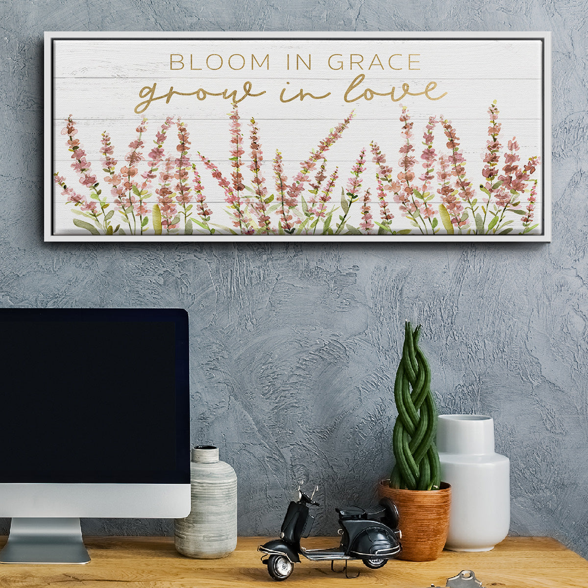 Grow in Love - Floater Framed Canvas Print