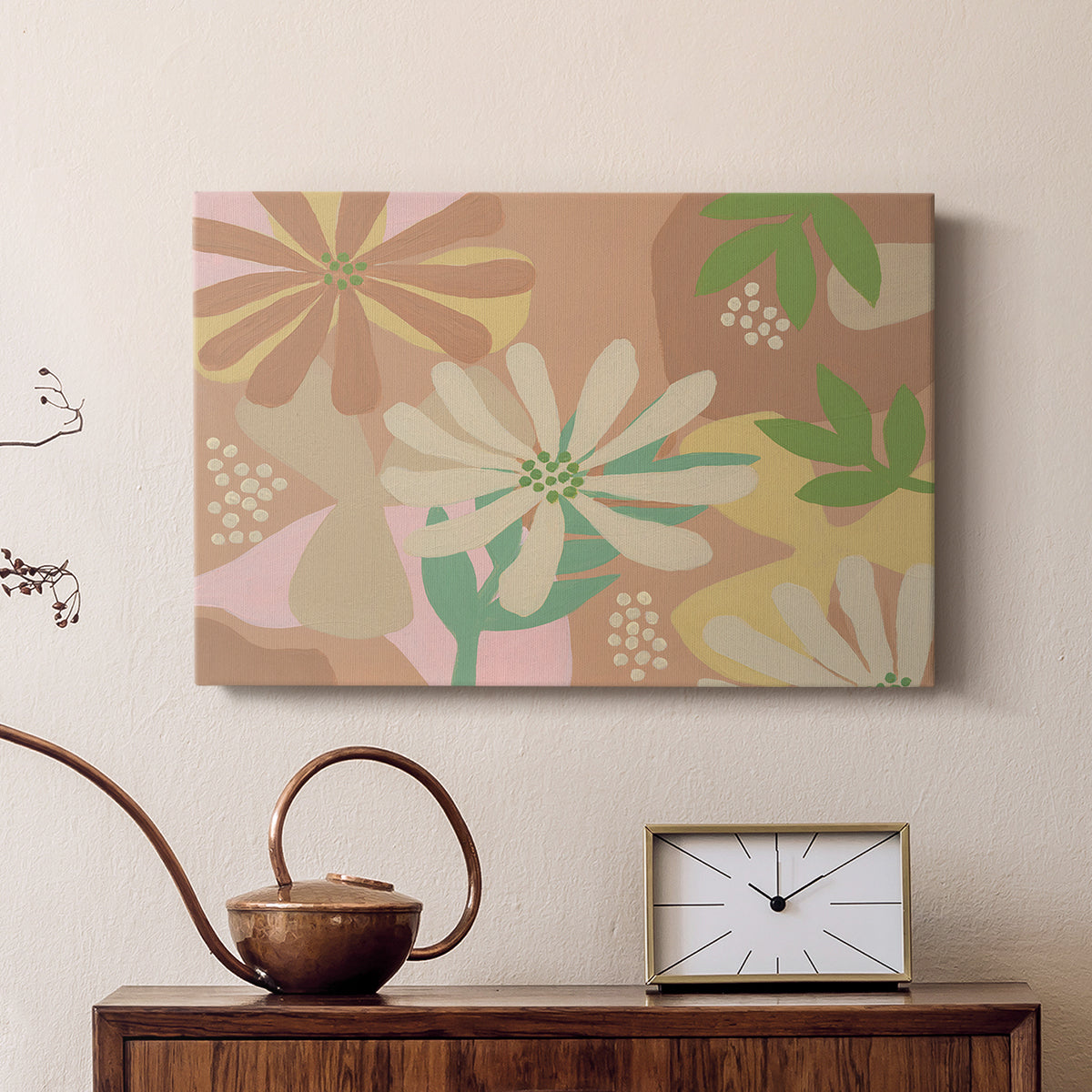 Neutral Blooms III - Canvas Art Print