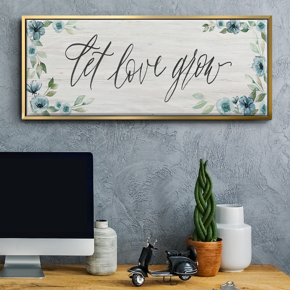 Let Love Grow - Floater Framed Canvas Print