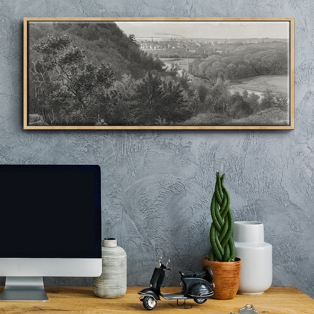 East Rock, New Haven - Floater Framed Canvas Print