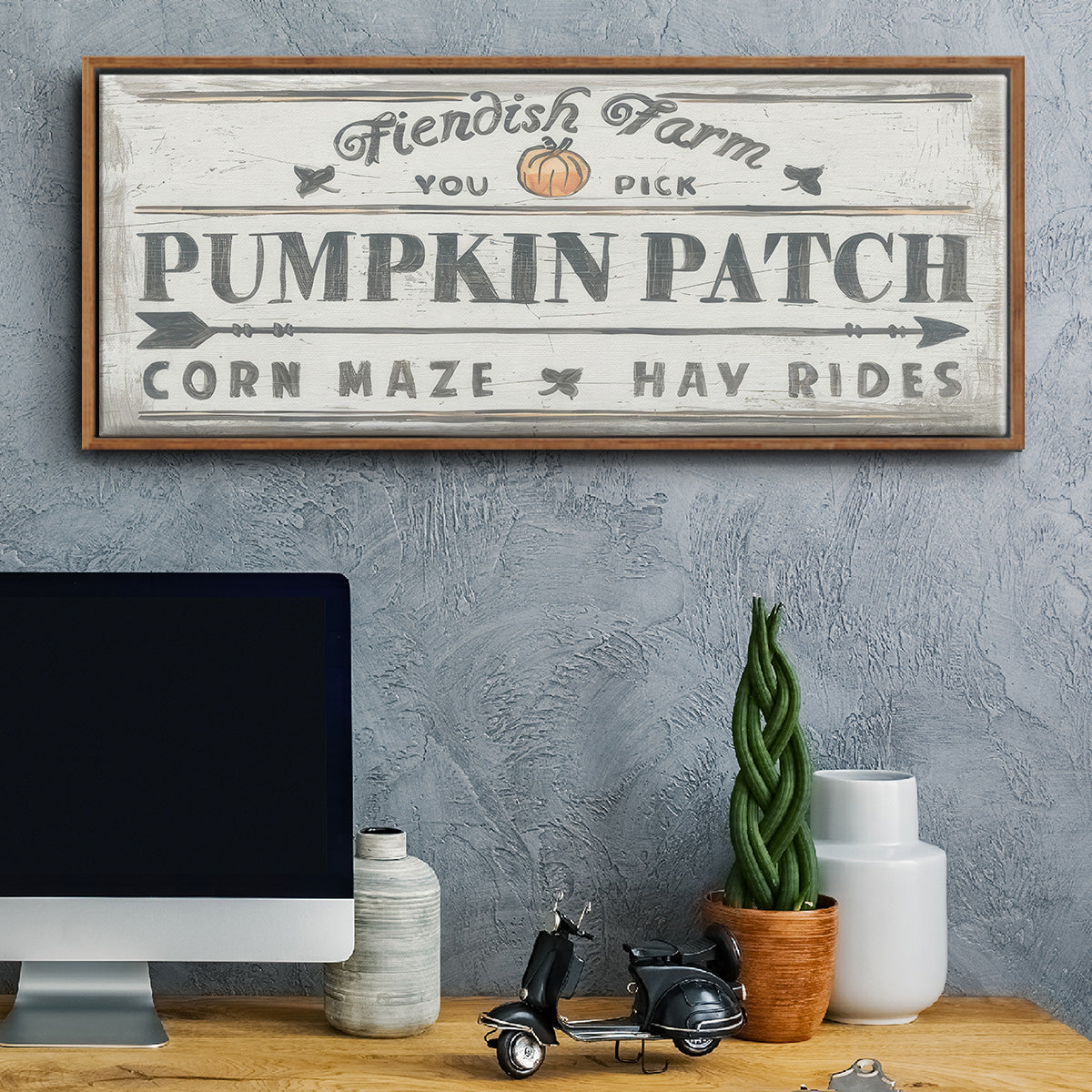 Pumpkin Patch II - Floater Framed Canvas Print