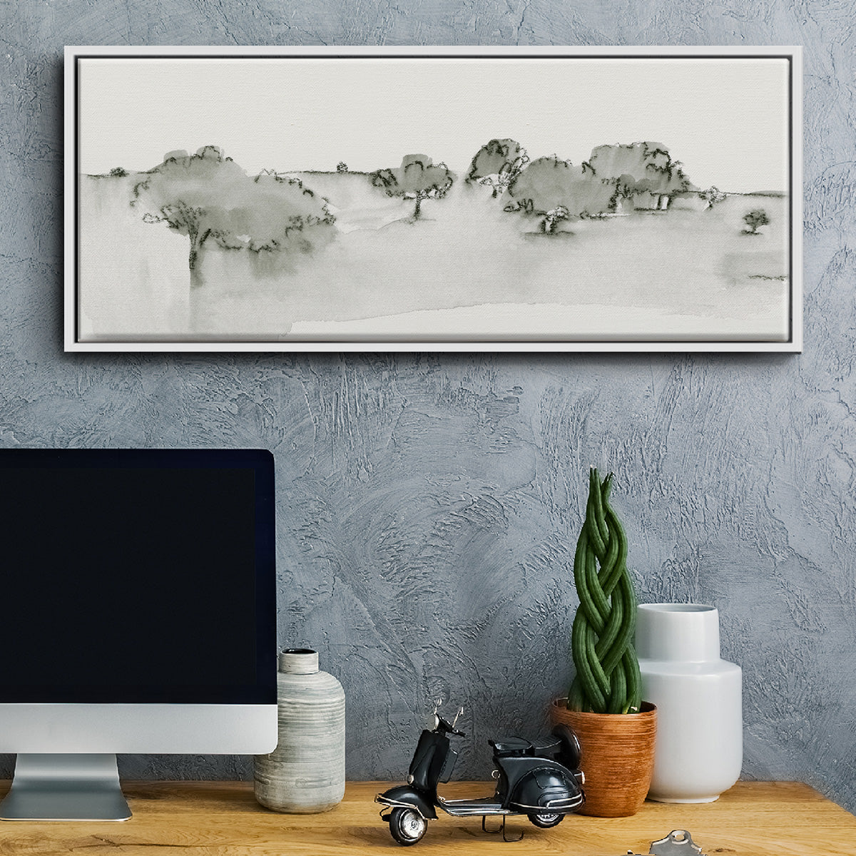 Scenic Scribble I - Floater Framed Canvas Print