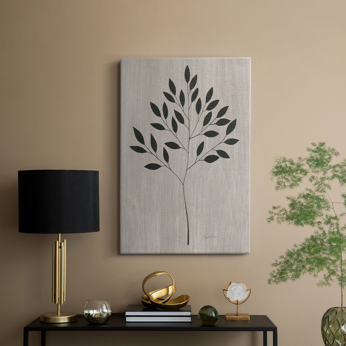 Leaves and Wood I - Canvas Art Print