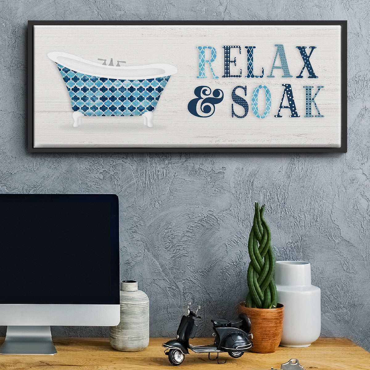 Relax and Soak - Floater Framed Canvas Print