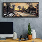 Road at Louveciennes, Melting Snow, Sunset, 1870 - Floater Framed Canvas Print