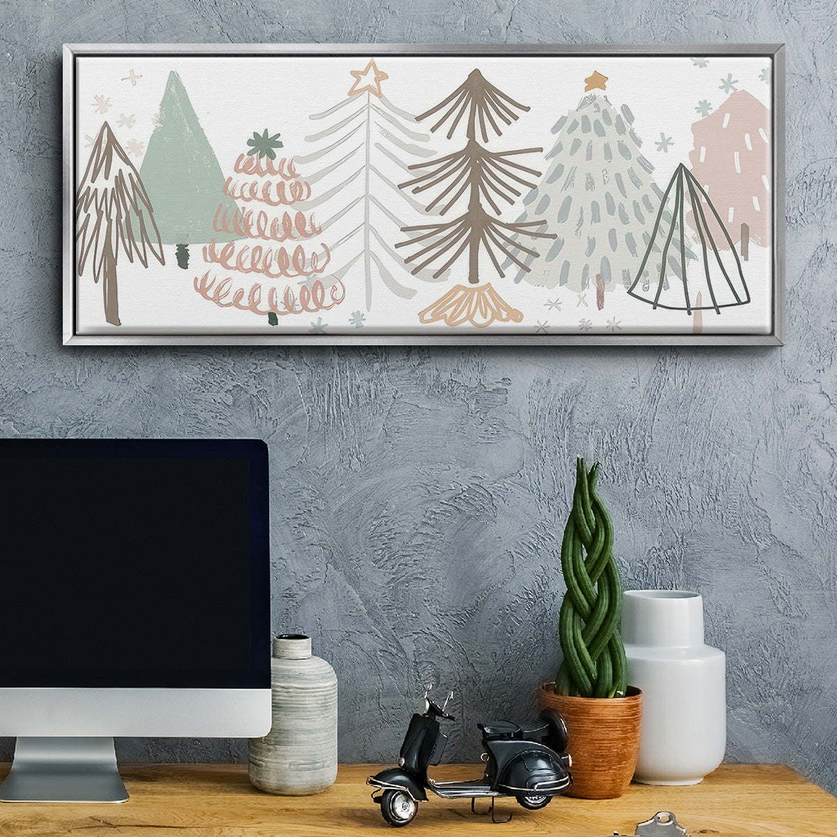 Christmas Tree Sketchbook - Floater Framed Canvas Print