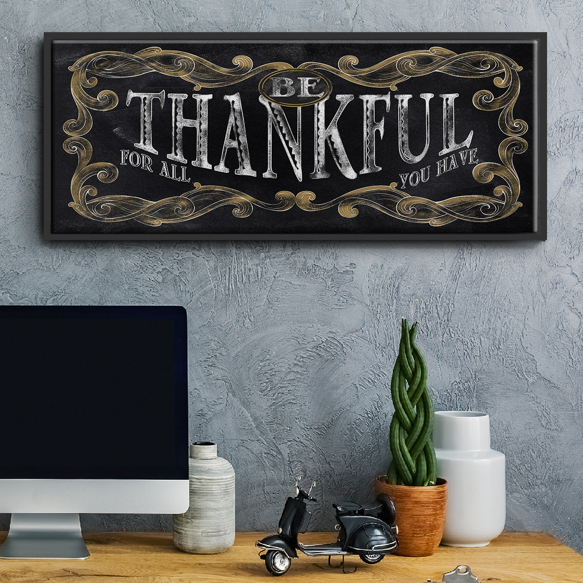 Be Thankful - Floater Framed Canvas Print