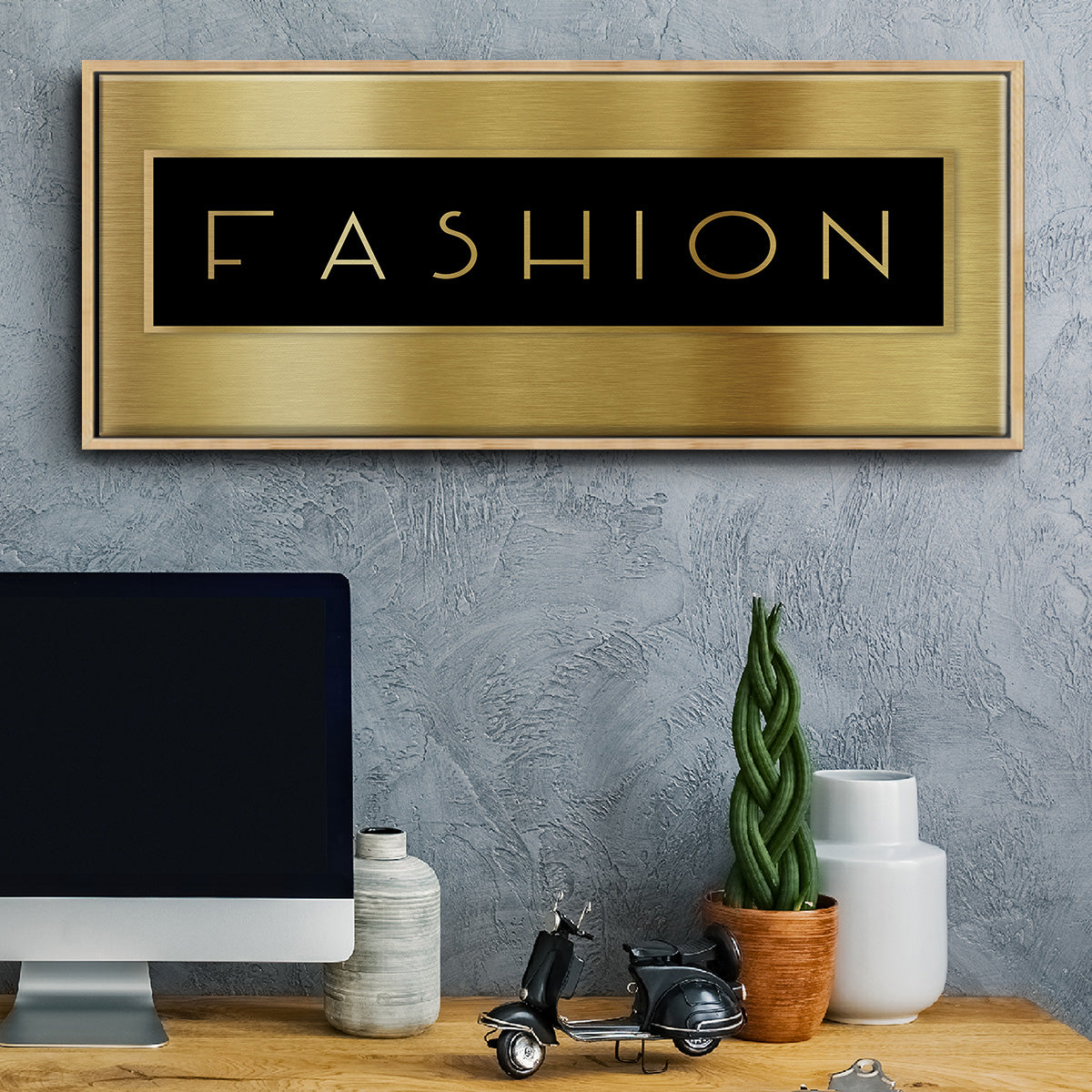 Gold Fashion - Floater Framed Canvas Print