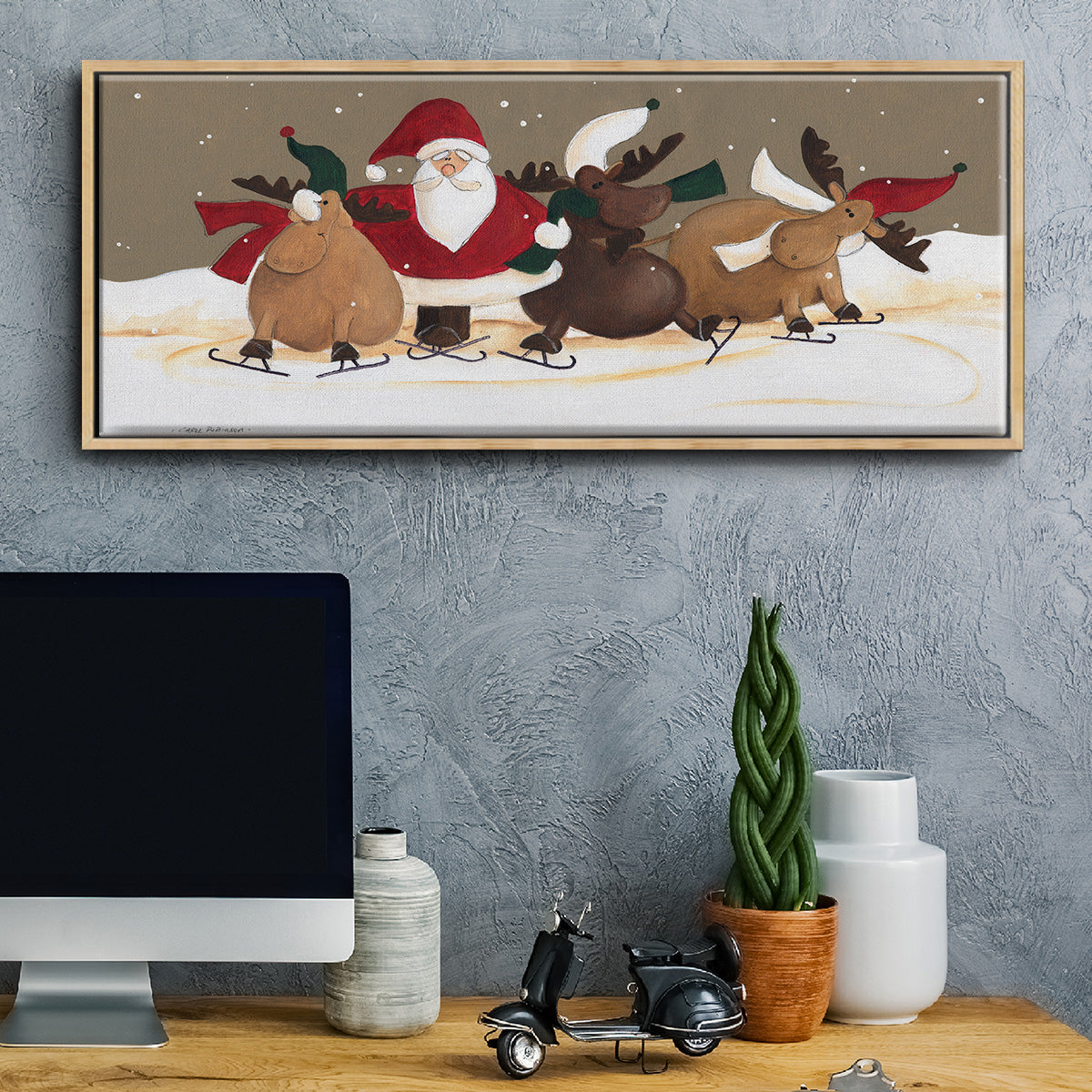 Skater Chorus Line - Floater Framed Canvas Print