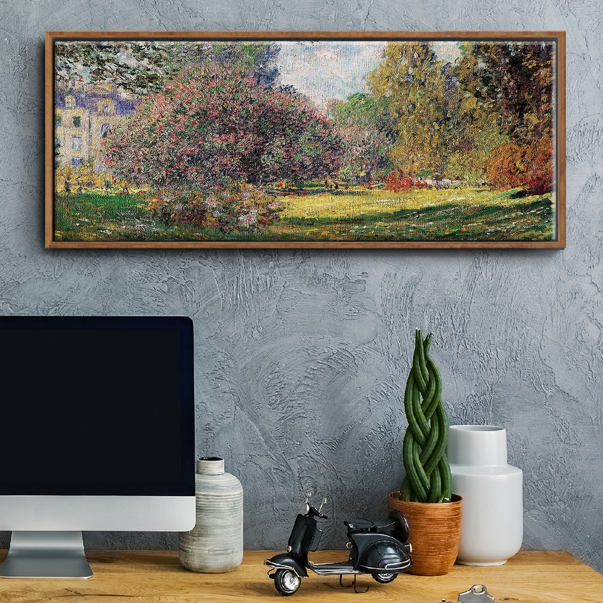 The Park - Floater Framed Canvas Print