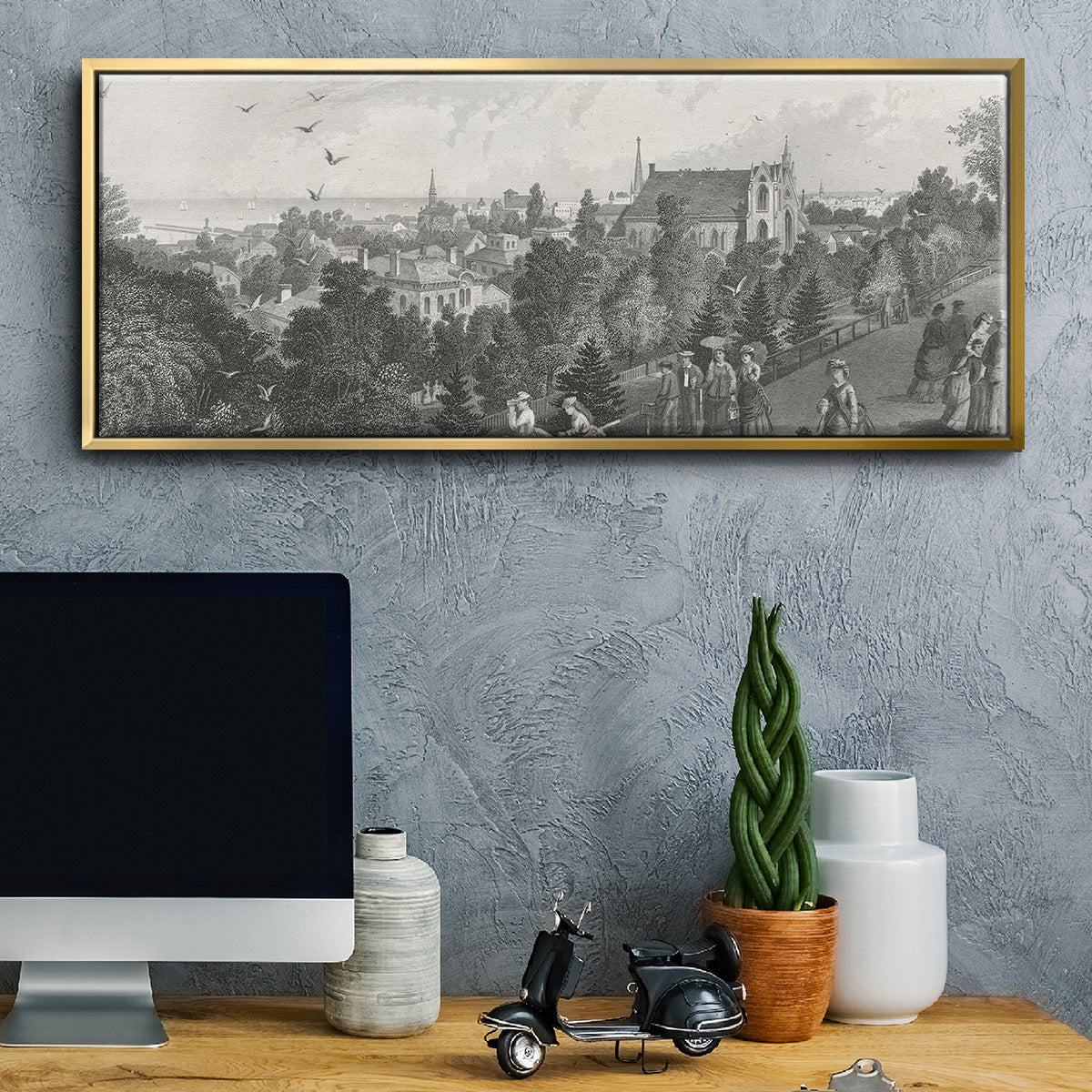 City of Cleveland - Floater Framed Canvas Print